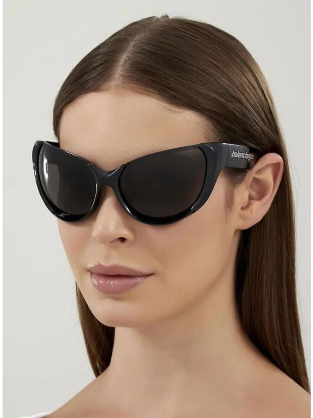 NEW BALENCIAGA BB0201S 001 BLACK OVERSIZED WOMEN SUNGLASSES BALENCIAGA EYEWEAR - Picture 2 of 11